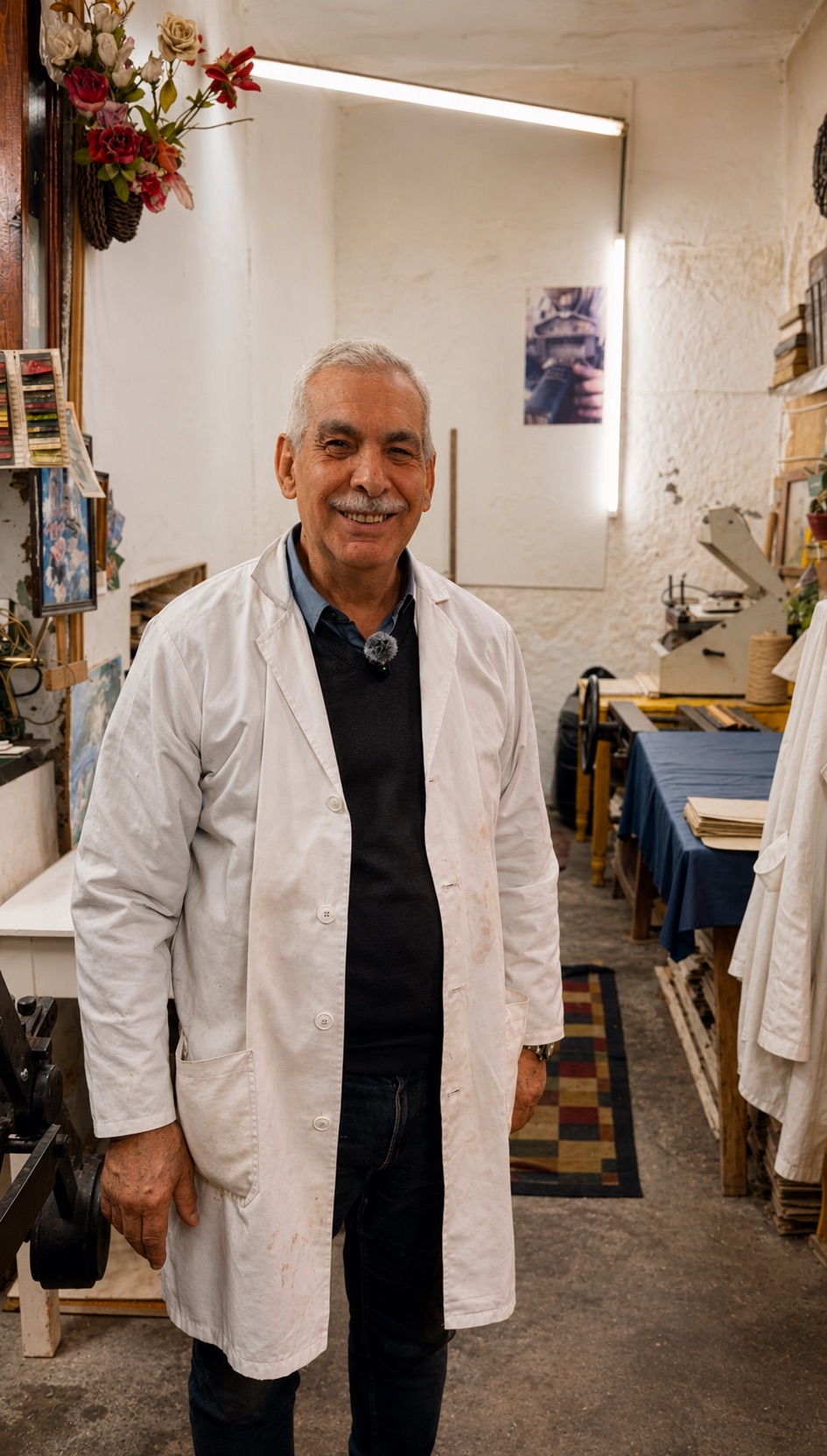 Mohamed, the bookbinder, in his atelier